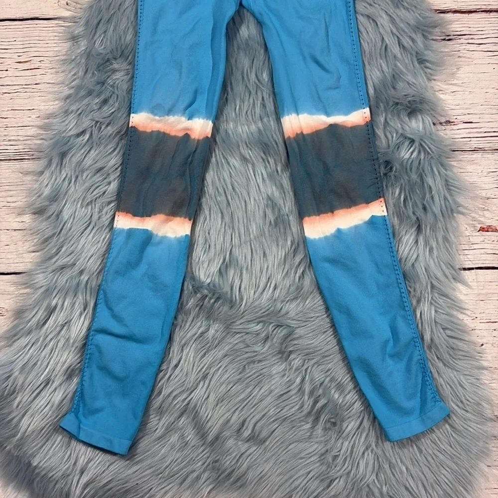 Free People Movement Tie Dye Barely There Blue Leggings